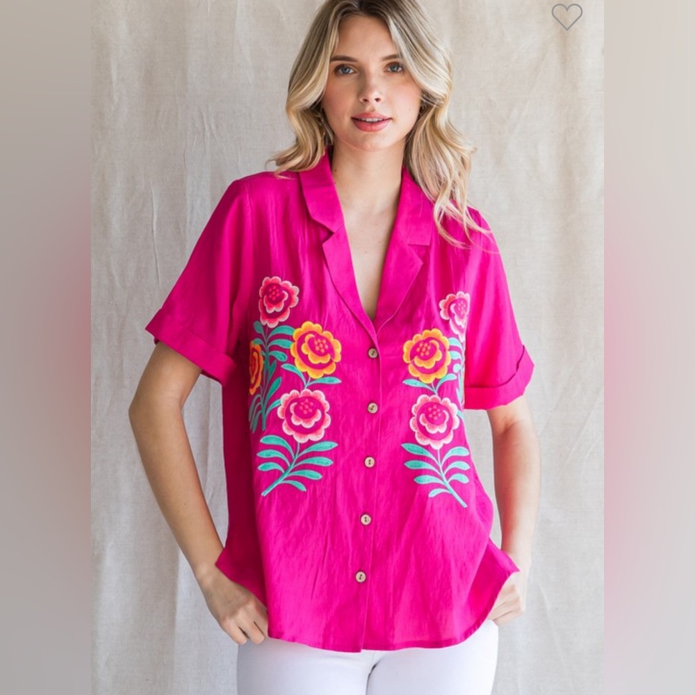 Pink Embroidered Blouse